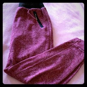 Thick burgundy sweat pants